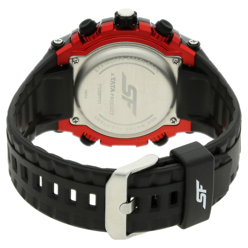 Buy Online SF Digital Dial Black Plastic Strap Watch for Men - nm77079pp04  | Titan