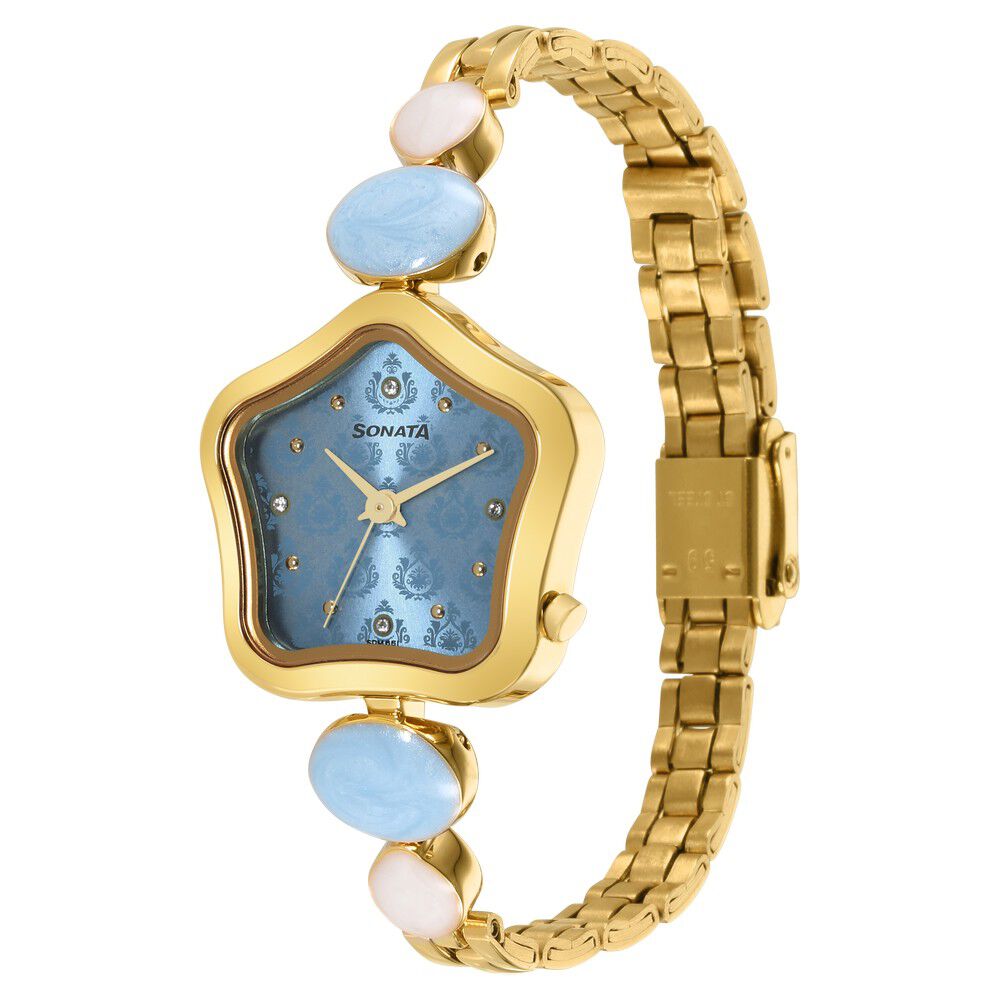 Buy Sonata Free Size White Dial Gold Strap Analog Watch For Women -  (8048YM01) Online at Best Prices in India - JioMart.