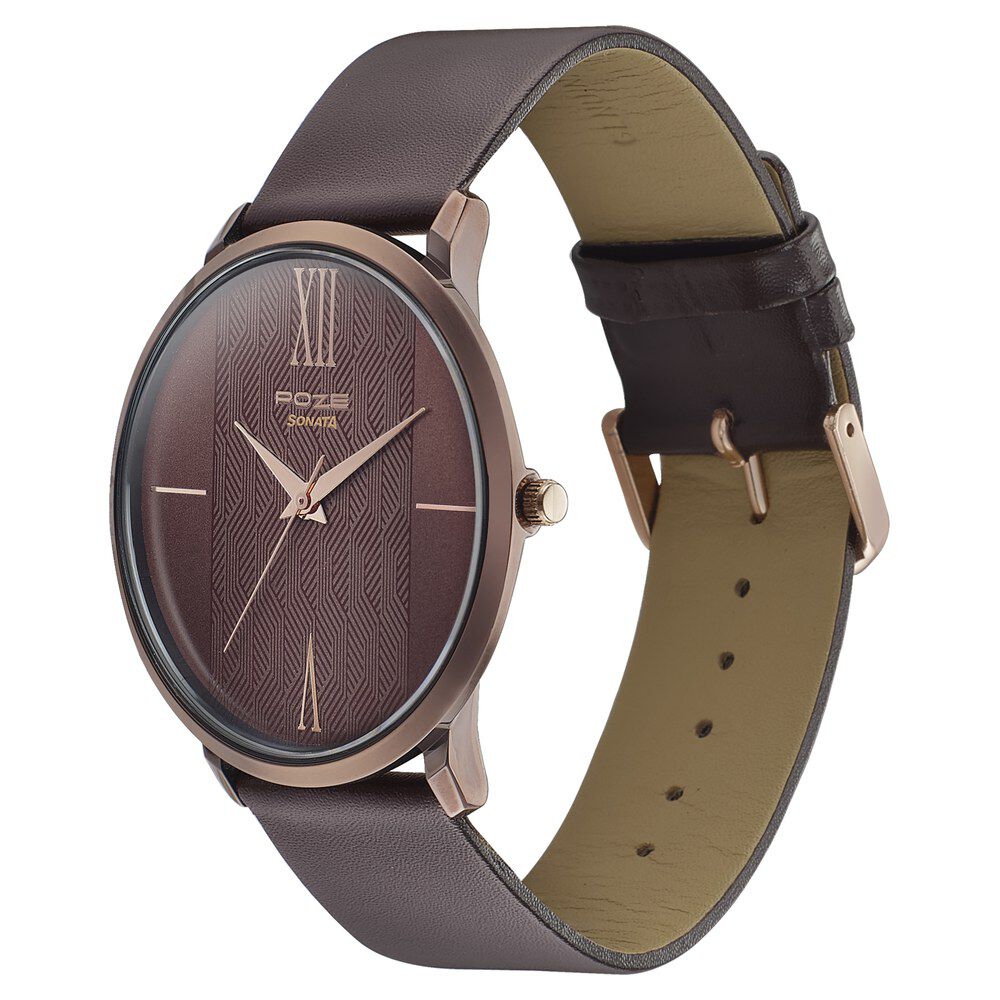 Buy Nordgreen Pioneer Black Dial With Brown Leather Watch Strap For Men  Online