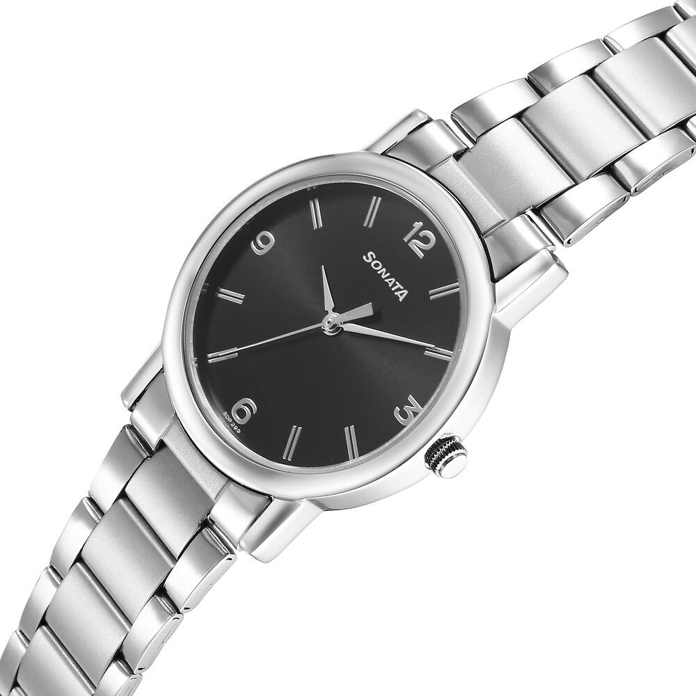 Buy ILOZ New Generation Luxury Silver black Dial professional Watch for  Girls steel Belt Quartz Analog Watches Women Online at Best Prices in India  - JioMart.