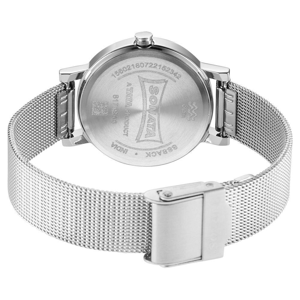 Womens Dainty Wrist Watch with Diamond Cut White Zirconias in the Strap. |  BELLADONNA