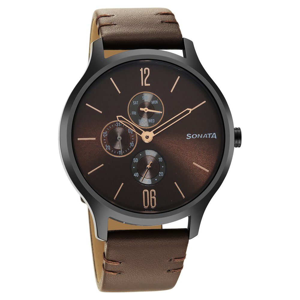 Brown Synthetic Leather Analog Watch for Men – Dilutee India