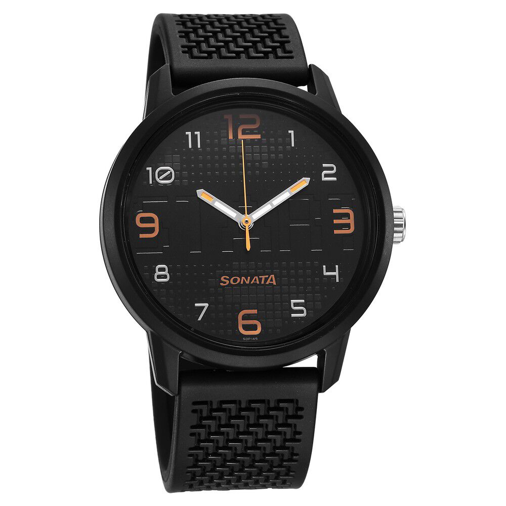 Sonata cheap watches black