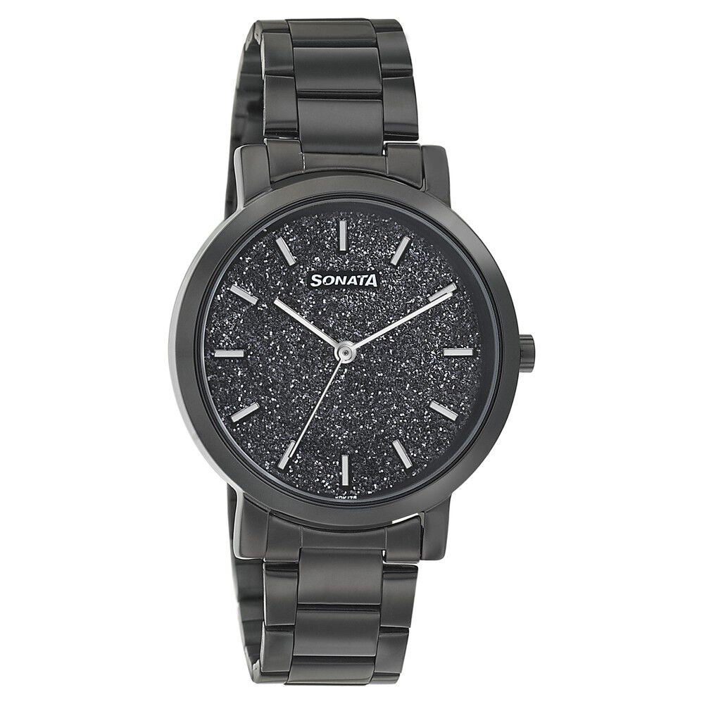 Black Onyx Dial Arabic Numeral Face White Gold Tone Simulated Diamond  Nugget Style Men's Steel Watch 44mm - Walmart.com