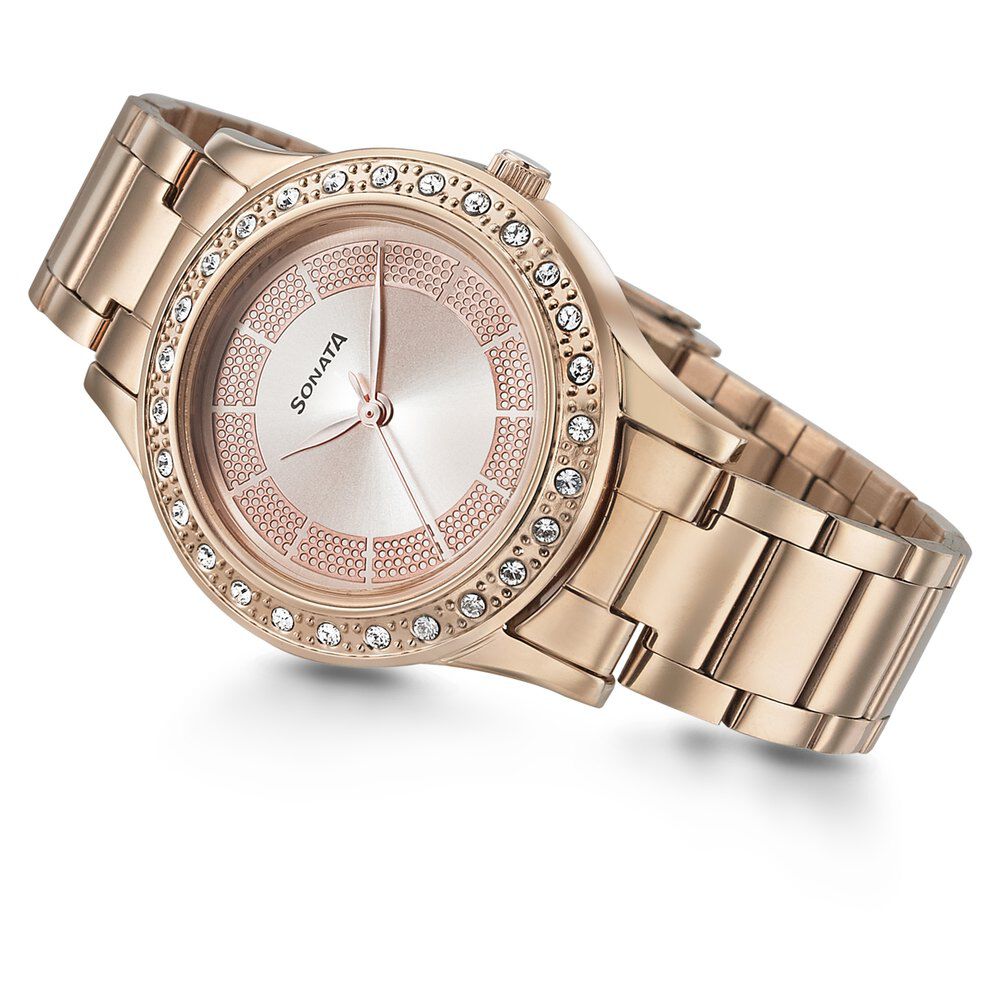 Buy Online Titan Quartz Analog Rose Gold Dial Stainless Steel Strap Watch  for Women - nq95035wm01 | Titan