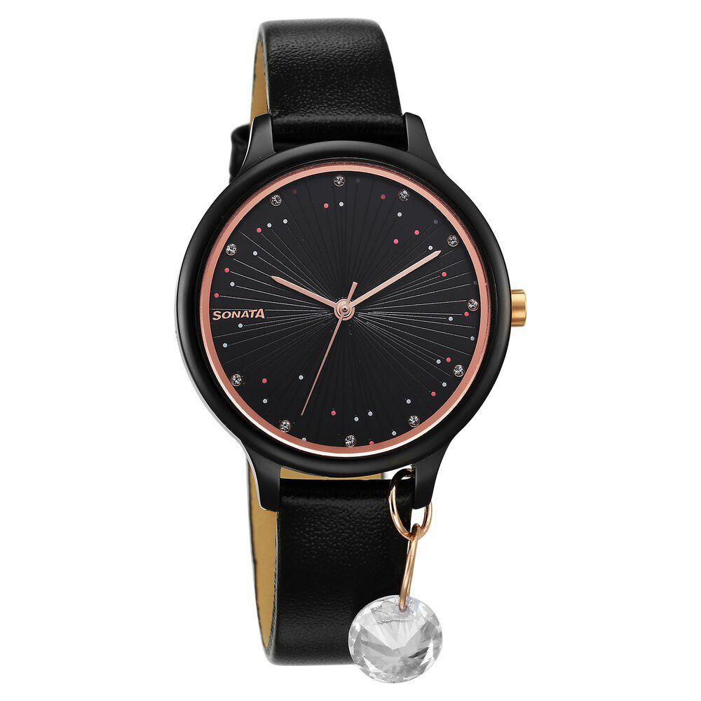 Automatic Modern Design Round Dial Mens Watches With Black Leather Strap at  Best Price in Mumbai | Sati Enterprises