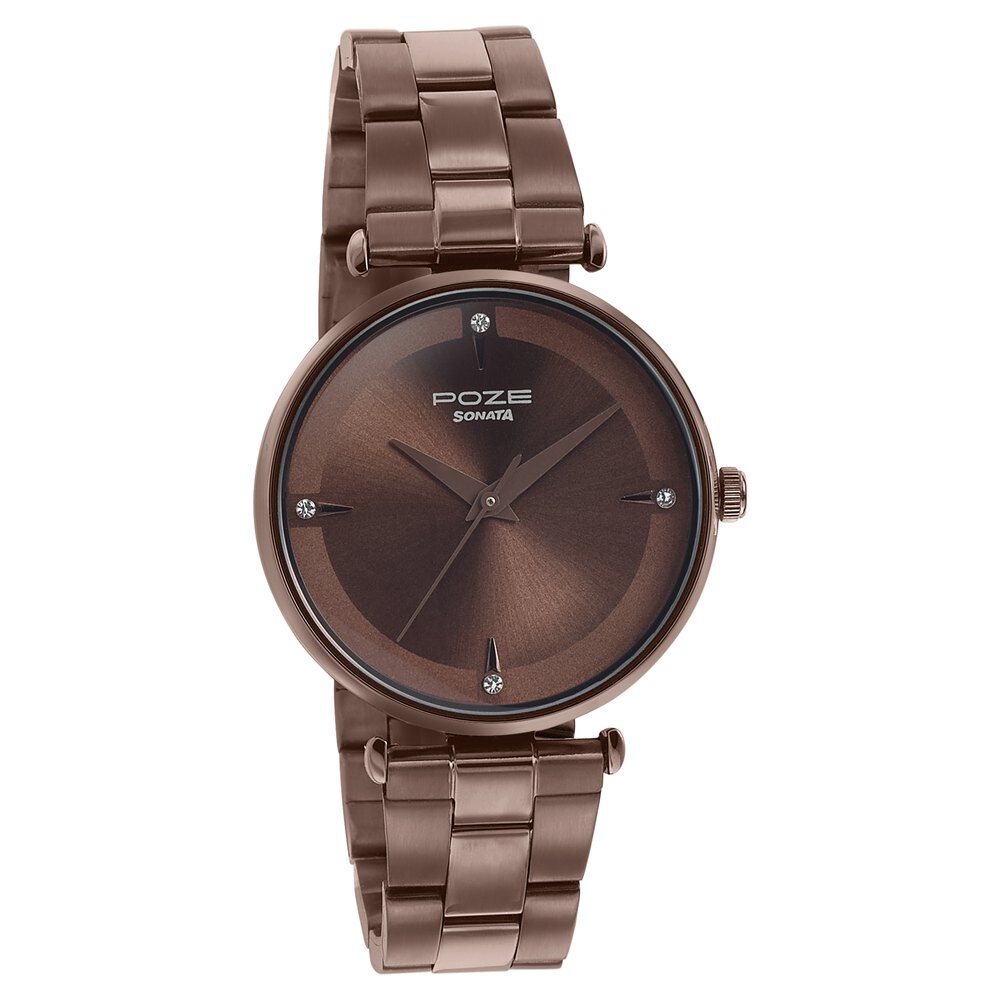 Brown Metal Watch for Women