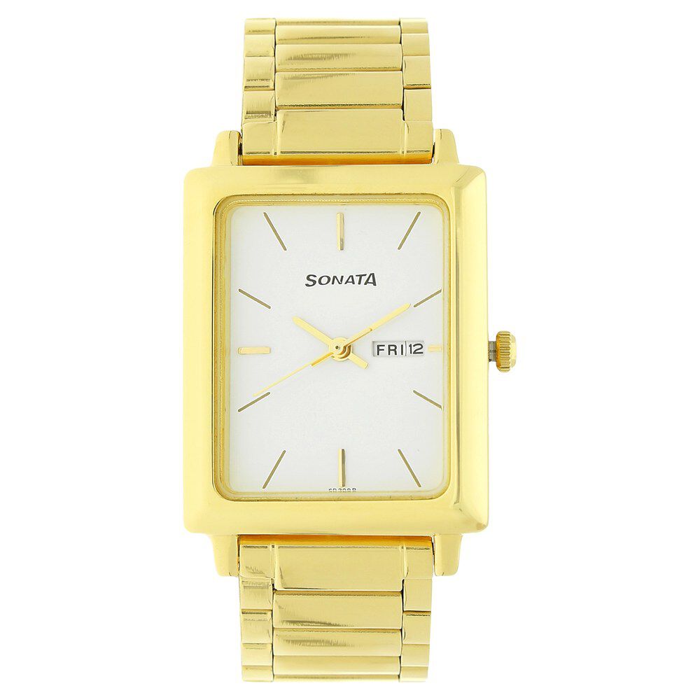 Sonata Play White Dial Women Watch With Leather Strap