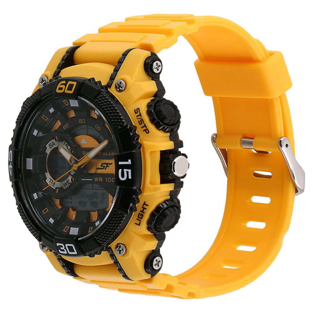 Buy Online SF Digital Dial PU Strap Watch for Men - np77076pp05 | Titan