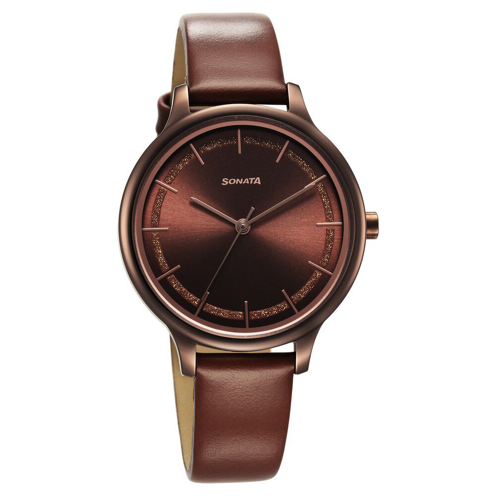 Peugeot Mens Doctors Watch Gold with Brown Leather Strap. - Peugeot Watches