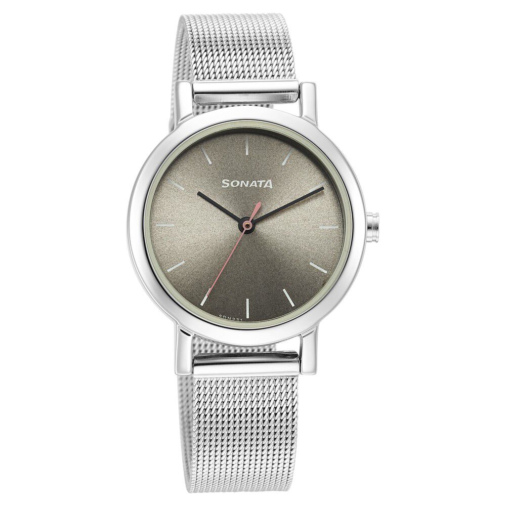Sonata | 8137BM01 Womens Silver Dial Silver/Gold Stainless Steel Strap Watch  Buy Online in Bahrain - Dukakeen.com