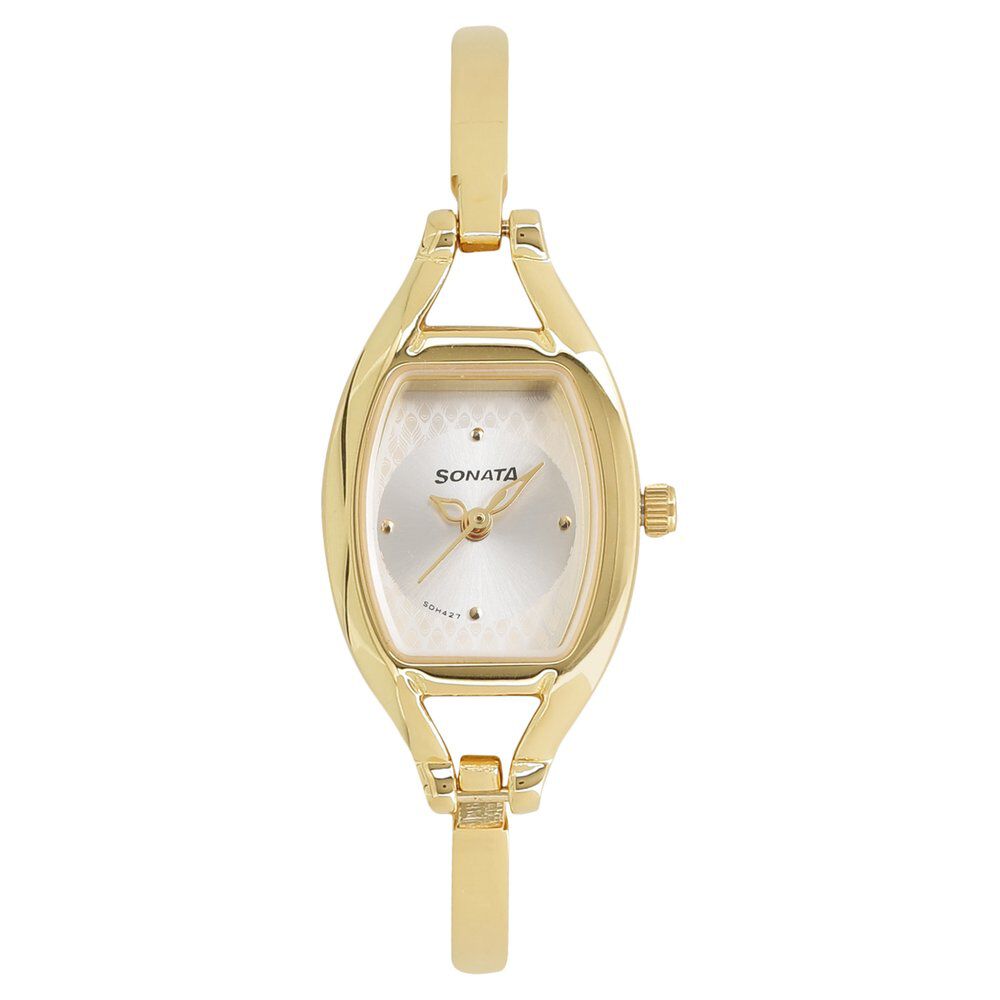 Buy Online Sonata Quartz Analog Champagne Dial Metal Strap Watch for Women  - nr8111ym01 | Titan