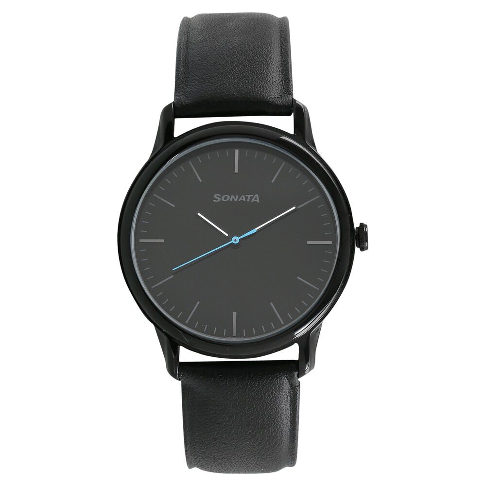 Sleek Black Dial Analog Watch for Men