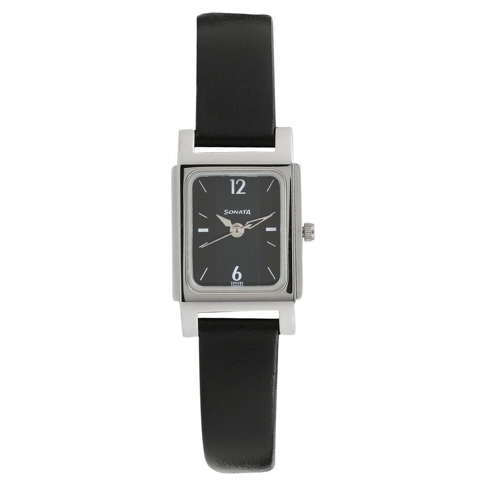 Buy Online Sonata Quartz Analog Black Dial Stainless Steel Strap Watch for  Men - 77036sm01c | Titan