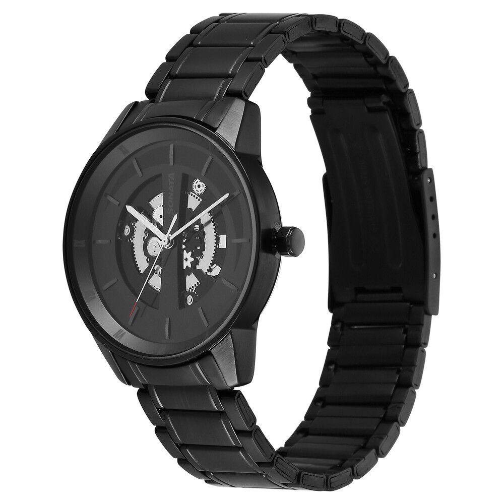 Sonata Black Dial Analog Watch for Men-NR7131NM02 : Amazon.in: Fashion