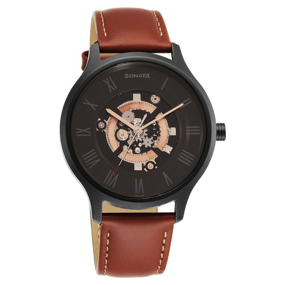 Rose Gold Automatic Sonata Wrist Watch With Black Dial, Leather Strap, And  40mm Gents Watch Model 85180 000R 9166/85180000R/9232 9 247z From Ai794,  $128.48 | DHgate.Com