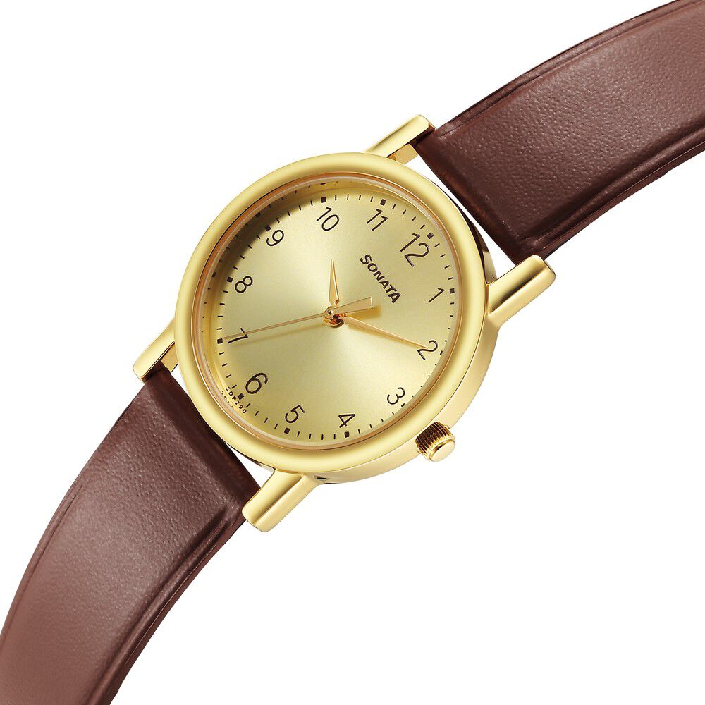 Women's Crystal Bezel Analog Watch with Leather Strap - Peugeot Watches