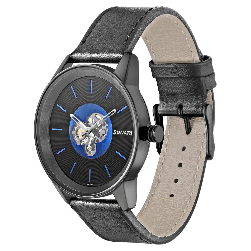 Buy Online Sonata Aspire Quartz Analog Silver Dial Leather Strap Watch for  Men - 77105sl12w | Titan