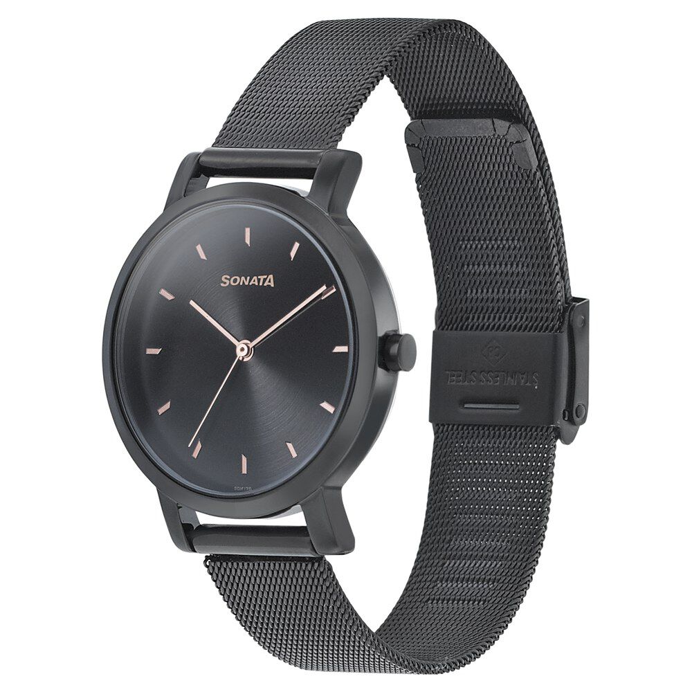 Buy Onex Leather Strap Analog Wrist Watch for Men (Black) | 1013 NNN-L at  Amazon.in