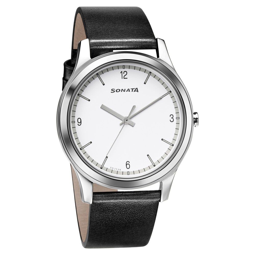 Amazon.com: Sonata Analog White Dial Men's Watch - NF7954YM01J : Clothing,  Shoes & Jewelry