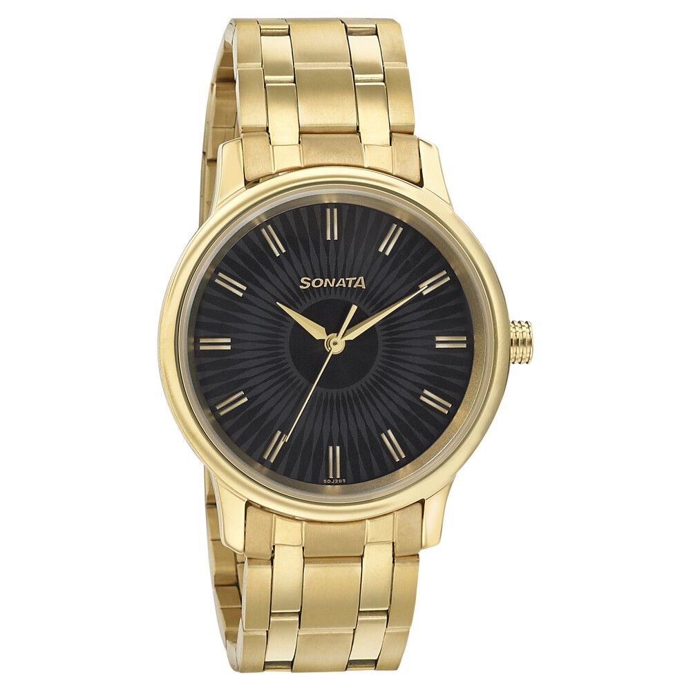 Buy Men NP9154YM02 Champagne Dial Golden Metal Strap Watch Online at Best  Prices in India - JioMart.