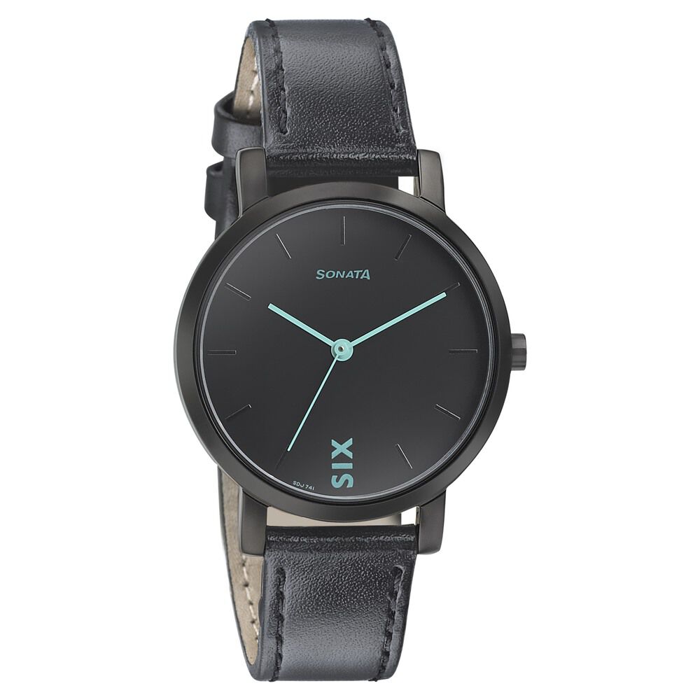 Sonata Play Black Dial Watch for Women