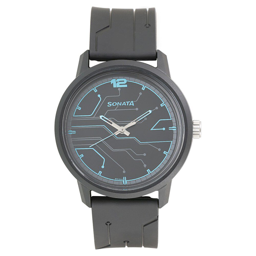 Buy Online Sonata Force Quartz Analog with Day and Date Black Dial Leather  Strap Watch for Men - nr7146sl04 | Titan