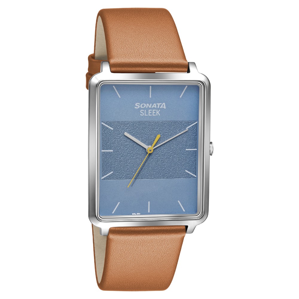 Rectangular Sonata White Dial Brown Leather Strap Watch, Model Name/Number:  NP7078YL02 at Rs 1199/piece in New Delhi