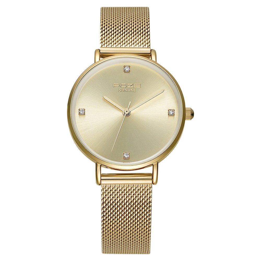 SONATA 8177YM02 Gold Edit Analog Watch - For Women - Buy SONATA 8177YM02  Gold Edit Analog Watch - For Women 8177YM02 Online at Best Prices in India  | Flipkart.com