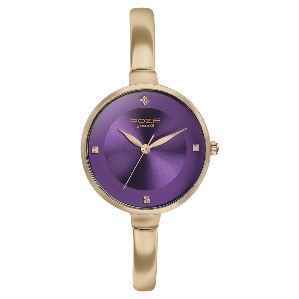 Pop Colours Purple Dial Silicone Strap Watch for Girls