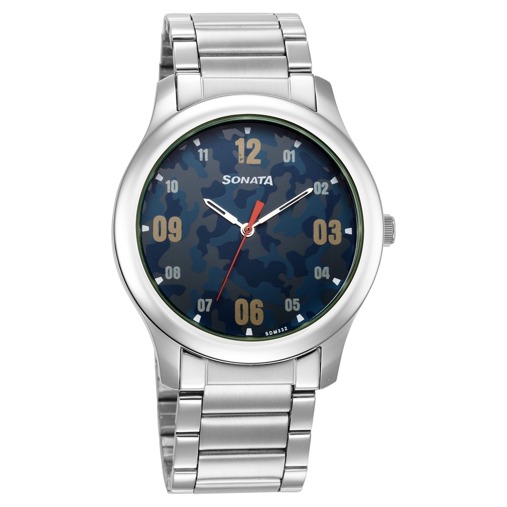 Sonata Quartz Analog Multicoloured Dial Stainless Steel Strap