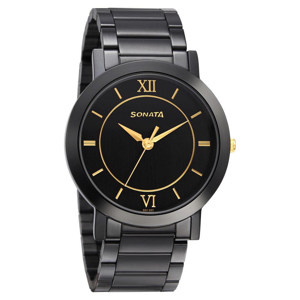 Sonata black 2025 watch price